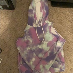 Holister cropped hoodie with open shoulder